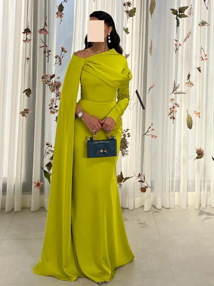 Vestidos de ceremonia de manga larga, capa ajustada, vestido largo hasta el suelo, exquisito vestido de fiesta de graduación de alta calidad para mujer personalizado