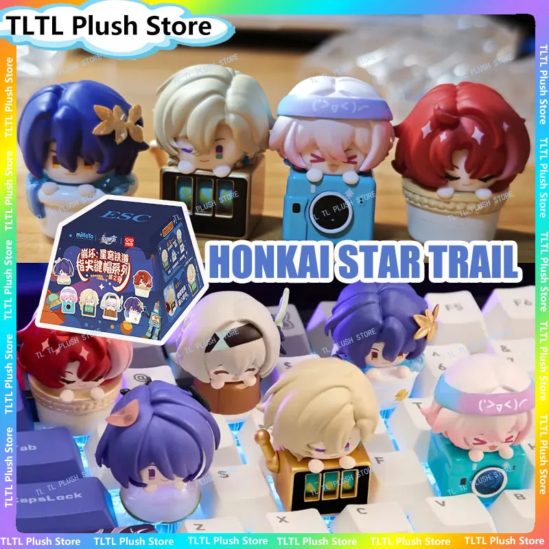 

Mihoyo Honkai Star Trail Q Key Cap Blind Box Version V2 Aventurine Keycaps Custom Cute Dr. Ratio Small Figure March 7th Gift
