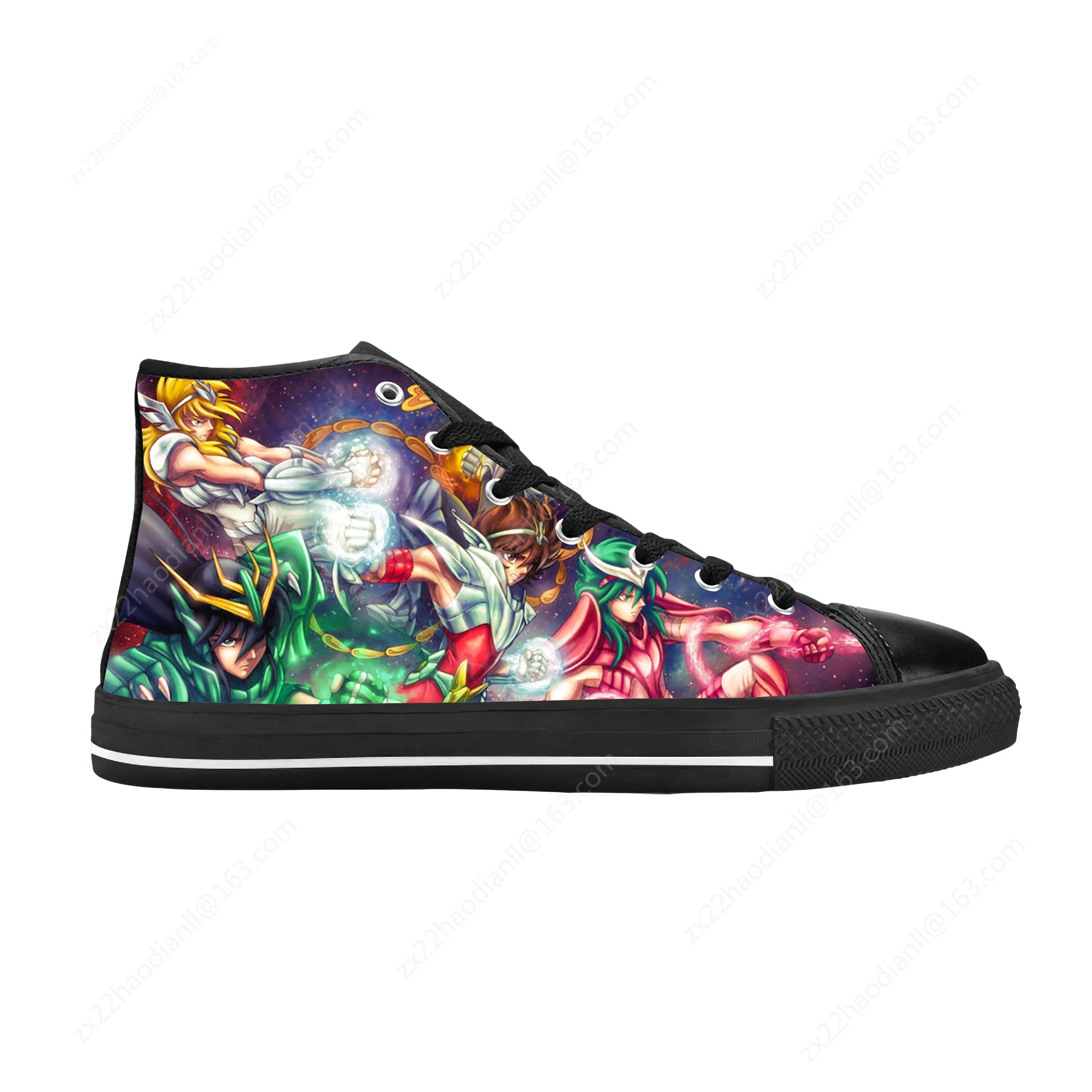 Seiya Japanese Anime Cartoon Manga Comic Saint Casual Cloth Shoes High Top Comfortable Breathable 3D Print Men Women Sneakers