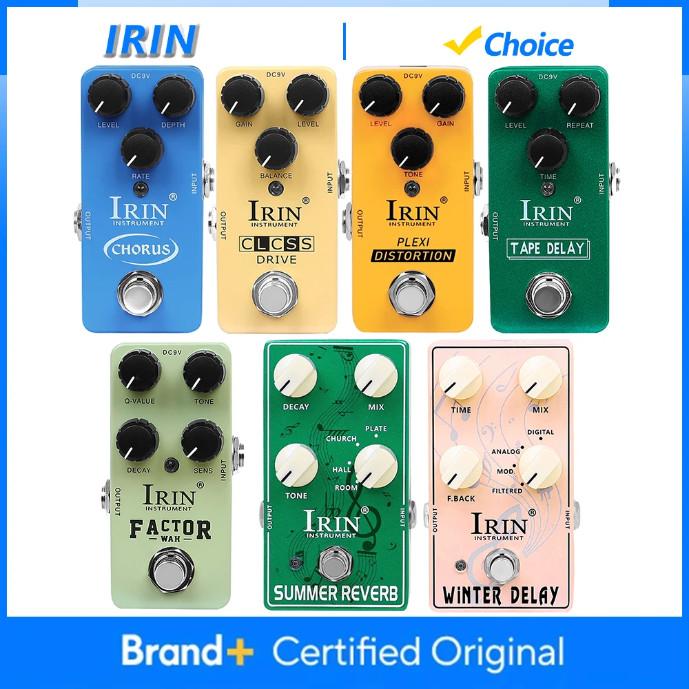 

IRIN Electric Guitar Pedal Wah/Reverb/Chorus/Overdrive/Distortion/Delay Effect Pedal True Bypass Guitar Parts & Accessories