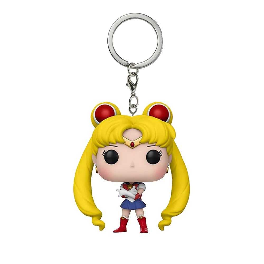 Anime Sailor Moon Keychain Cute Figure Doll Couple Bag Pendant Keyring Car Key Chain Accessories Toy Gift for Men Women Friends view 3