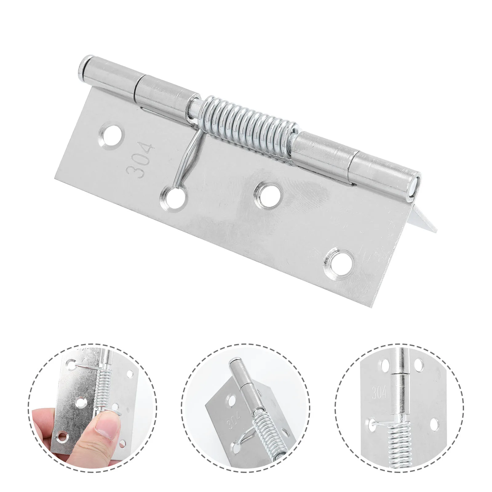 

4 Pcs Automatic Door Closer Self Closing Hinge Kitchen Cabinet Spring Rebounding Hinges Stainless Steel Furniture Hardware Easy