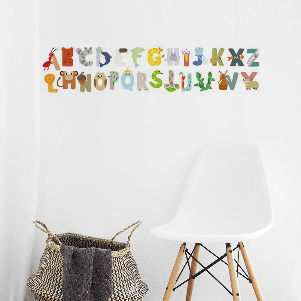 

Cartoon Letters Stickers DIY Alphabet Wall Decals for Classroom Decor Safe on Painted Walls Furniture Tiles Doors Fridge Mirrors