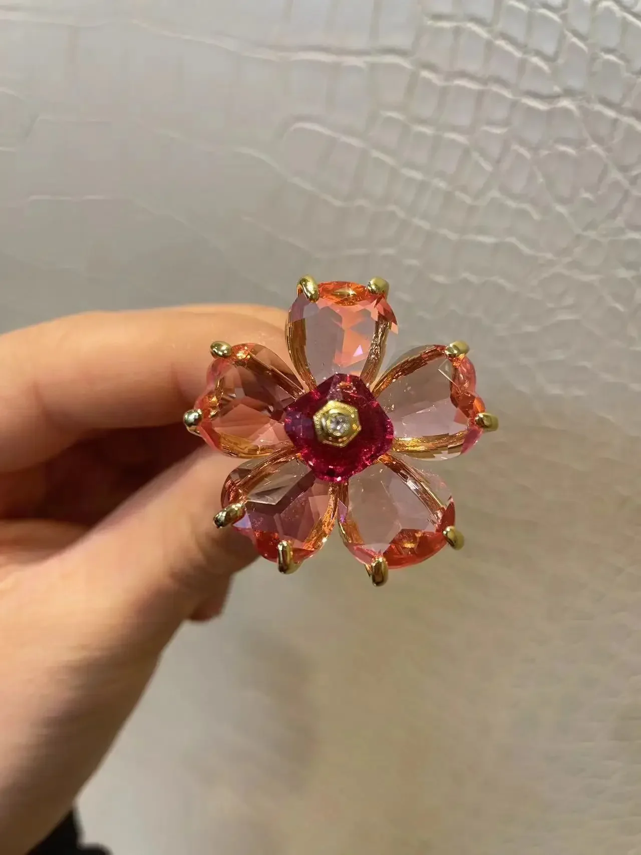 NONE Blume Kristall Schmuck-Set 3