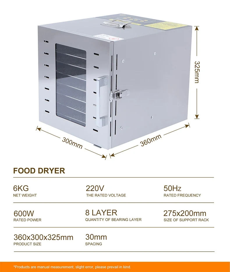 household 8-layer food dried fruit pet food drying vegetable air dryer