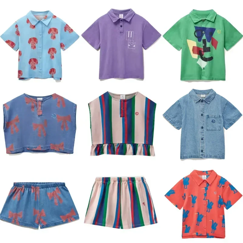 OUYANG&IVAN 25ss Kids Tops and Shorts Clothing Sets Wyn Boys Girls Cute Print Shirts Tees Outwear Clothing