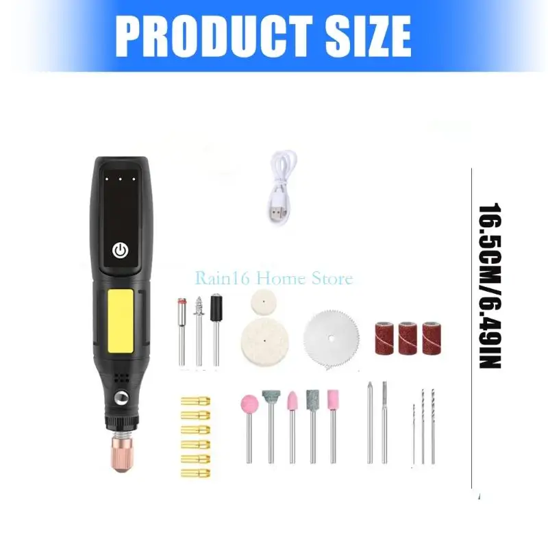 02DB Alat Rotary Profesional 5 Pena Ukiran Kecepatan Adjustable Rechargeable