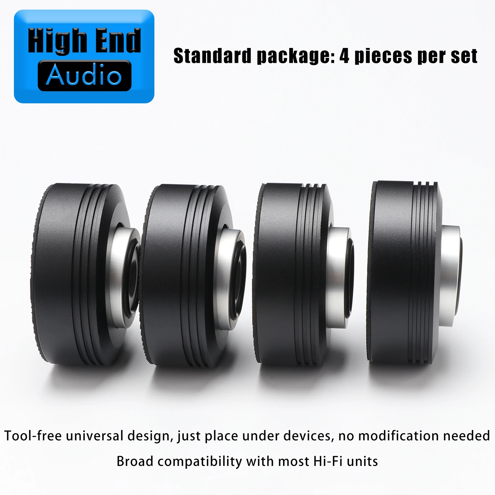 Preffair 4pcs Speaker Feet 50 mm x 20 mm Isolation Feet, Anti-Vibration steel ball and Non-Slip Speaker Pads