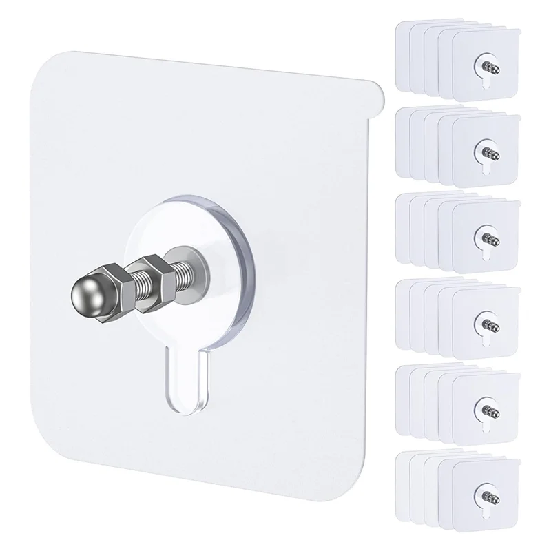 ABKP-26.5 Lbs Load Heavy Duty Picture Hangers, 20 Pcs Self-Adhesive Wall Hooks-No Nails Needed, 16 Mm Adhesive Design