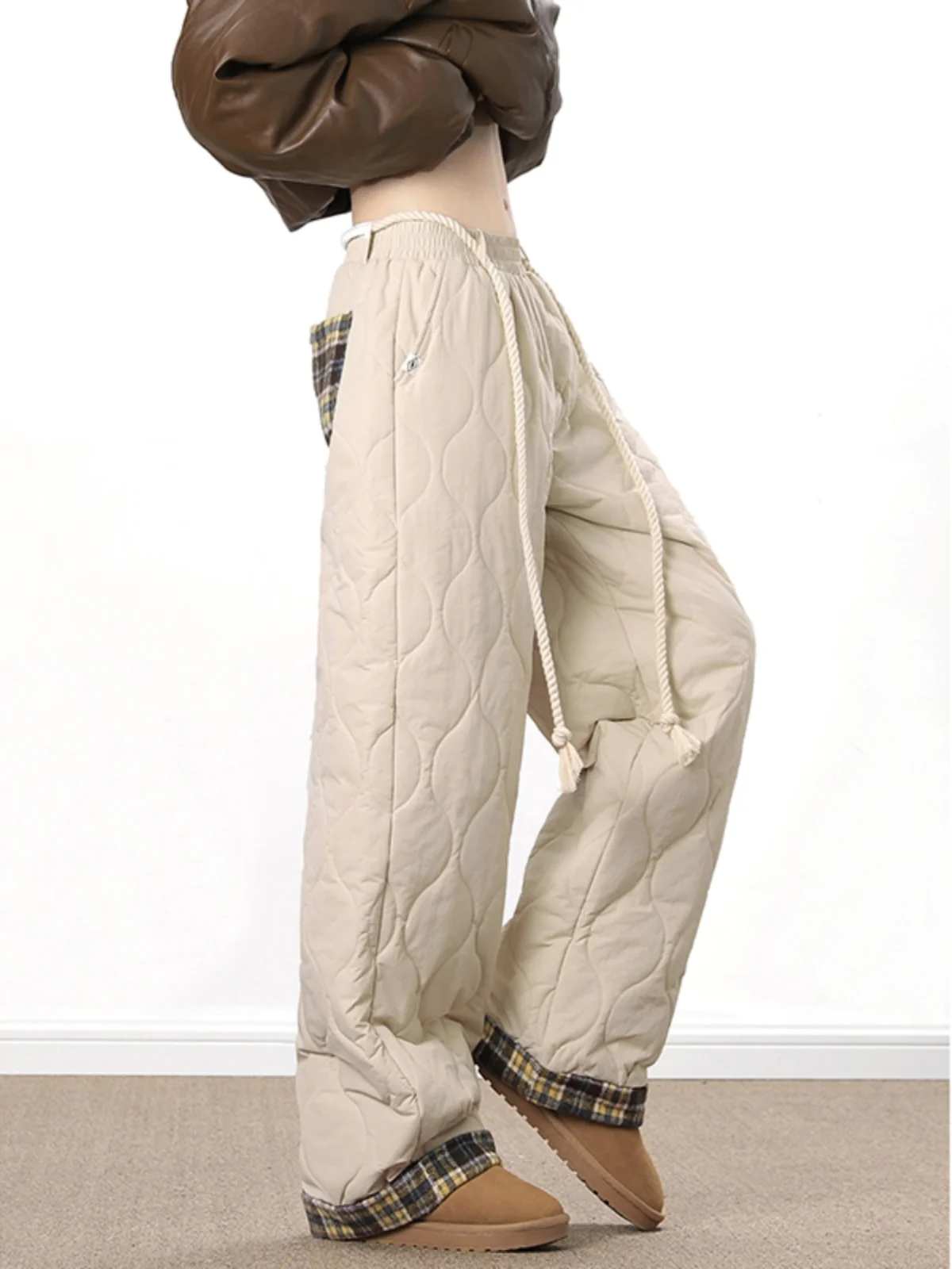 

Fce Lined Outdoor Ski Pants Men's Winter Warm Cotton Trousers Casual Straight Leg Pants Anti Wind Zero Deees below Zero