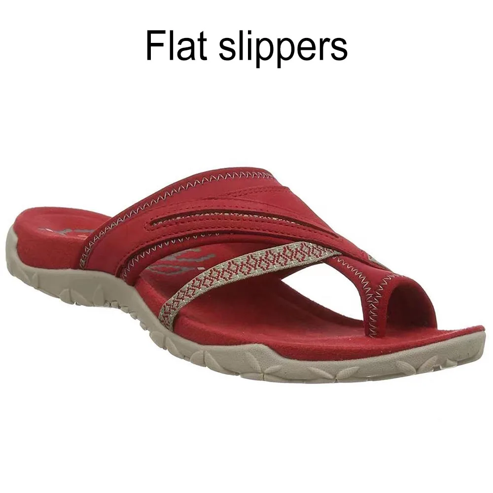 Women\'s Orthotics Sandals Correction Cotton Cloth Fabric Open Toe Slippers Flat Heel Flip Flops Summer Casual Beach Shoes