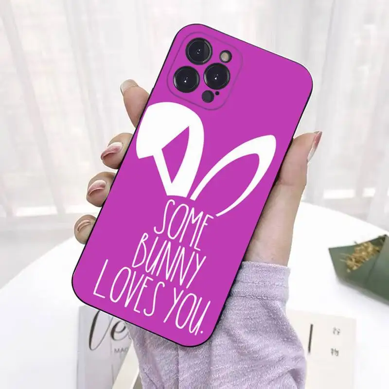 happy easter kawaii rabbit ears Phone Case For iPhone 14 11 12 13 Mini Pro Max 8 7 6 6S Plus X SE 2020 XR XS Funda Case