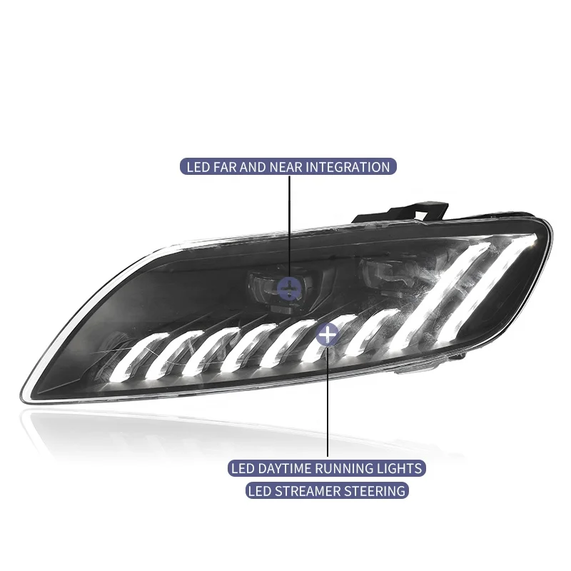 2006-2015 Q7 Headlight Modification Assembly with Modified LED Daylight Lens 12V White Yellow Auto Parts Bulb New Condition