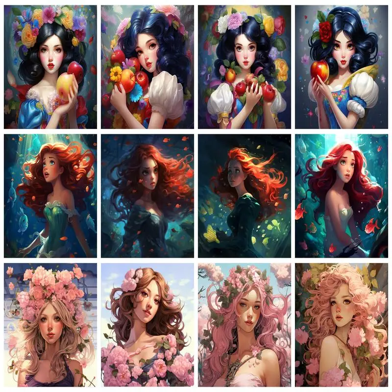 

RUOPOTY 5D Full Square/Round Diamond Painting Flower Needlework Diamond Embroidery Landscape Handicraft Home Decoration
