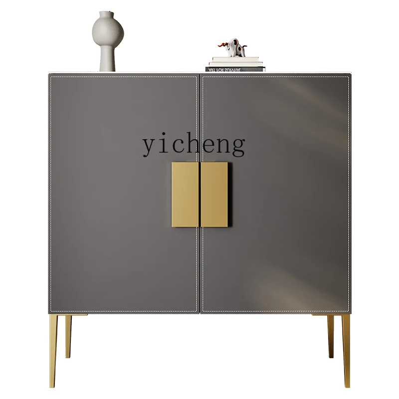 YFY   rock slab shoe cabinet living room entrance wall integrated high cabinet light luxury double door storage cabinet