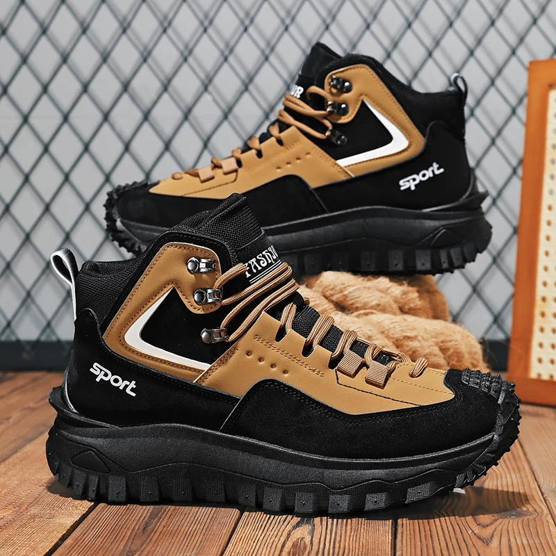 Herren-Oxford-Stiefel mit Komfort-Innenfutter, Dicken Sohlen für Zusätzliche Höhe und Langlebigkeit, Geeignet für Outdoor-Aktivitäten, Camping, Wandern und Bergsteigen – Detail 4