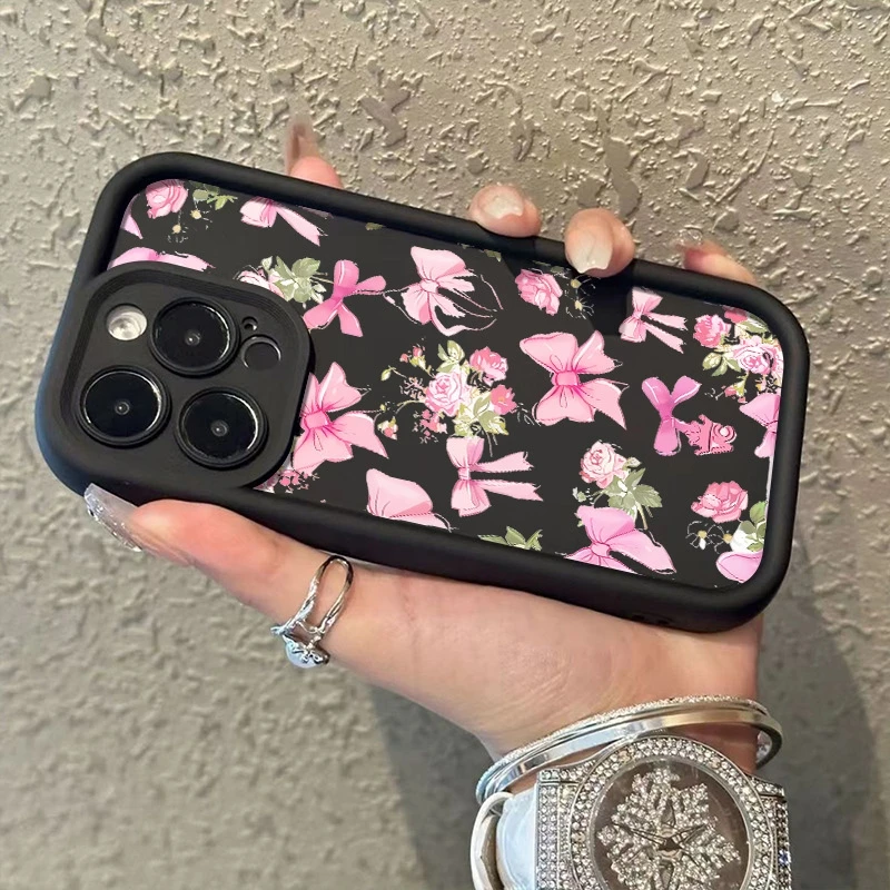 Coque de téléphone en Silicone avec nœuds papillon roses, pour Honor X9C X9A X8C X8B X8A X8 X7A X6B Magic 6 5 400 Lite 300 200 Pro, housse en TPU bonbon
