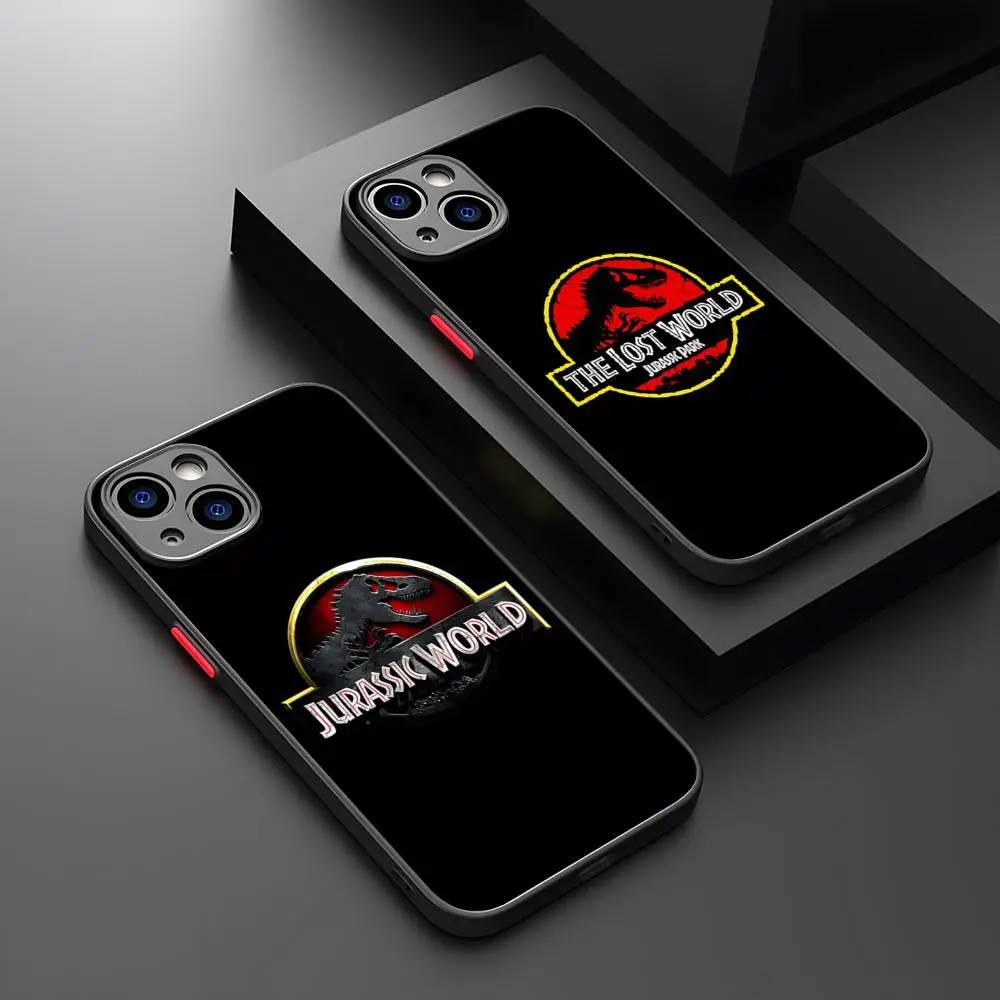 J-Jurassic Park Dinosaur World Phone Case Potdemiel Matte Transparent For 16 15 IPhone 12 11 13 Pro Max X XR 8 Plus Back Cover