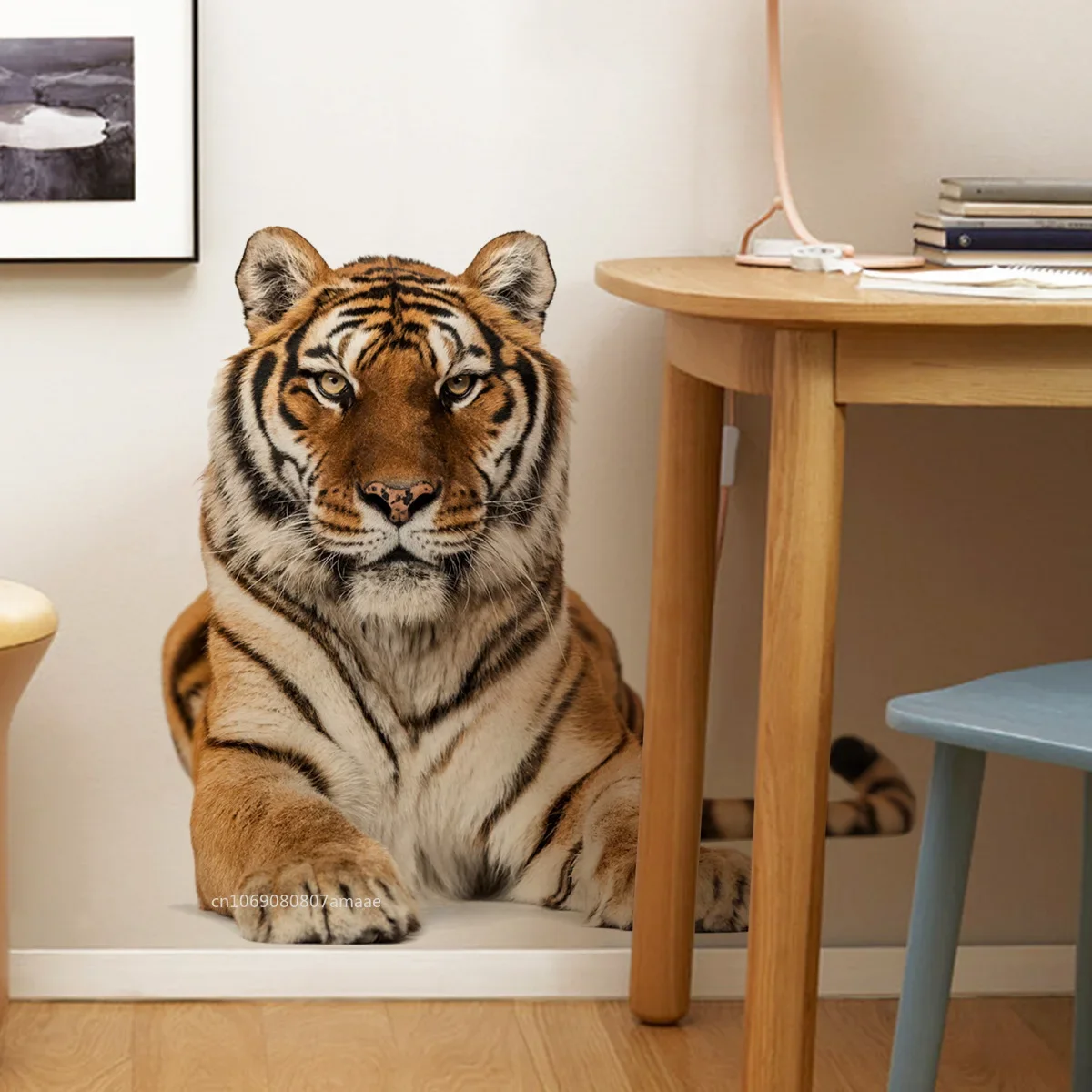 Large Tiger Animal Self-adhesive Wall Sticker Made of PVC Material Suitable for Background Wall Decals Living Room Decoration