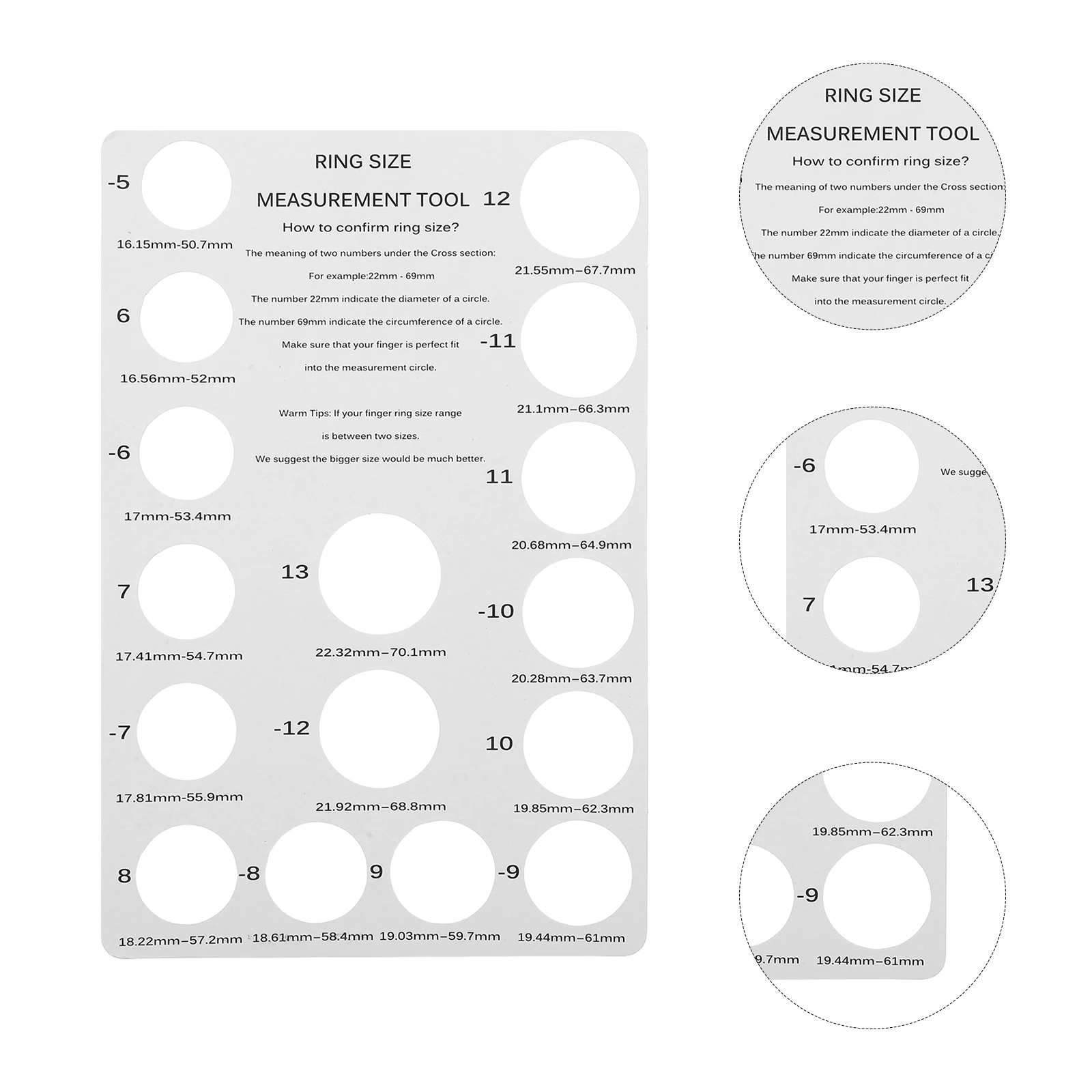 

2 Pcs Finger Size Measurement Ruler Jewelry Measurer Sizers Manual Measuring Card Board Paper Jam Making Supplies Tools Gauge