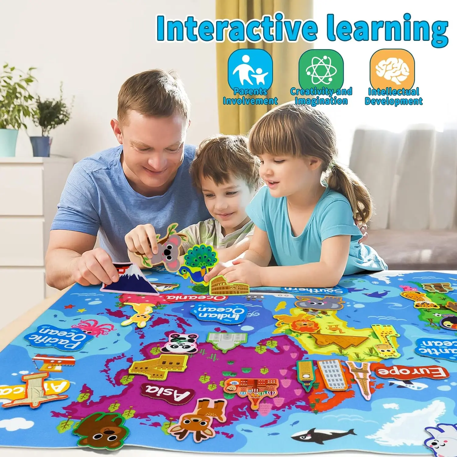 Zoom Tier Filz Geschichte Bord Montessori Frühen Lernen Spielzeug Themen Storytelling Flanell Spielzeug Interaktive Spiel Wand Hängen Geschenke – Detail 7