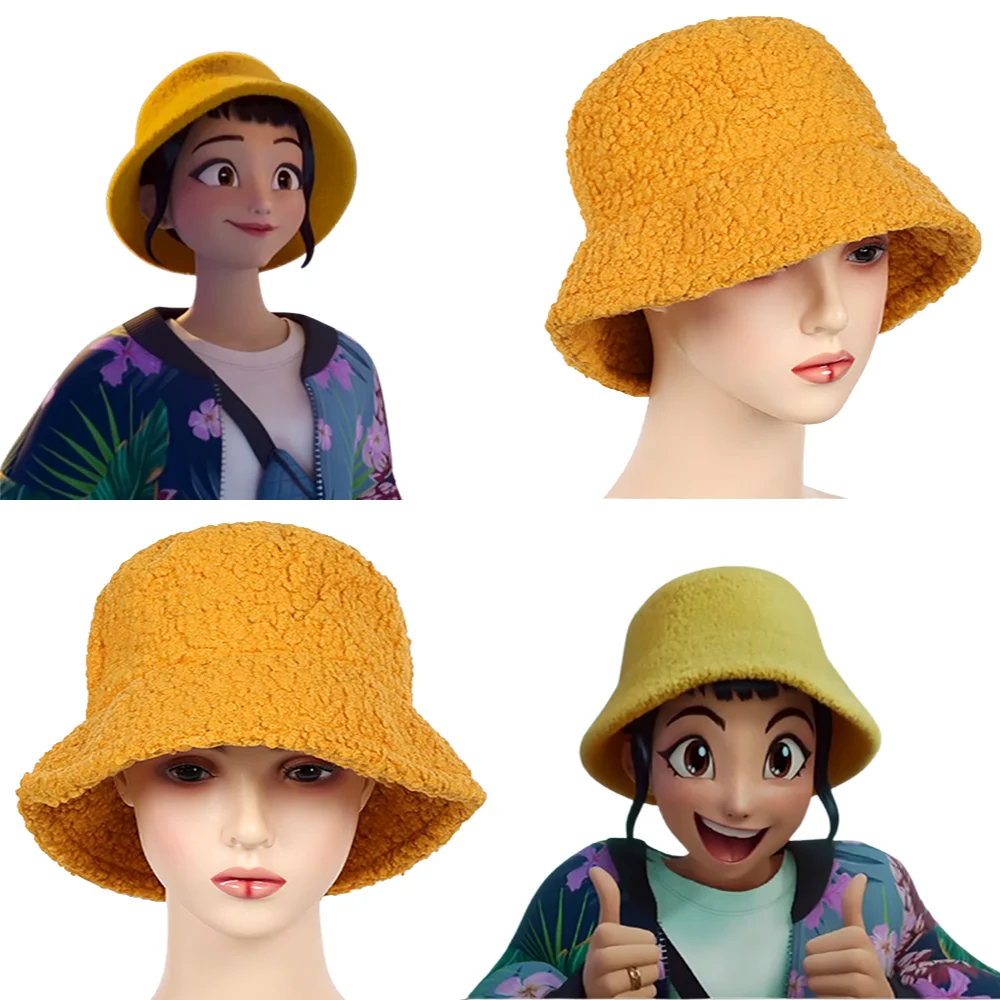 

Kpop Demon Hunters Huntrix Girl Group Косплей Зои Костюм Желтый Искусственный Баранина Флисовая Панама Повседневная Милая Шляпа Сумка Хэллоуин