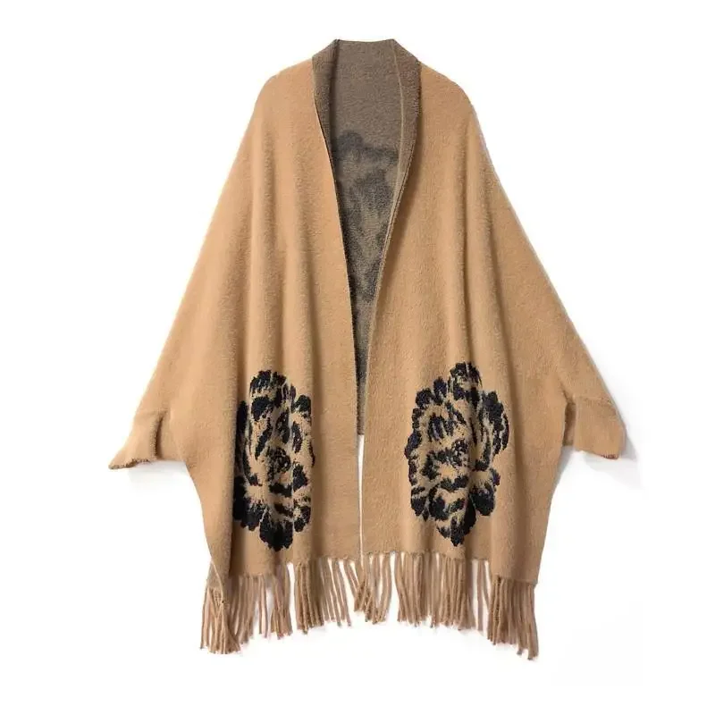 2024 Women Printing Blanket Cloak Cashmere Scarf Poncho New Wrap Shawl Autumn Winter Warm Fashionable Women Shawl Wrap T25