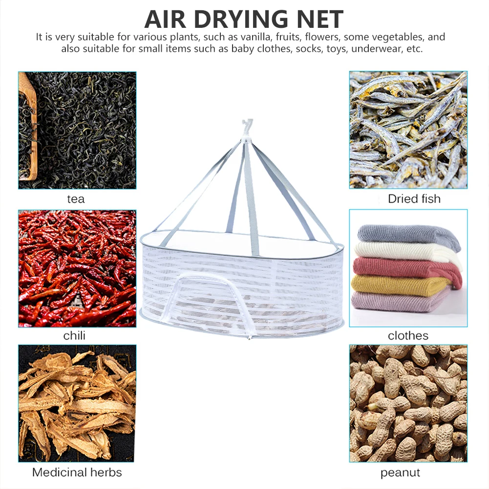 4-laags droognet Kruiden Verwijderbare vishangende mand Opvouwbaar Anti-vlieg Fijn korrelig raster Drogen voor vis/groenten/fruit/kruiden