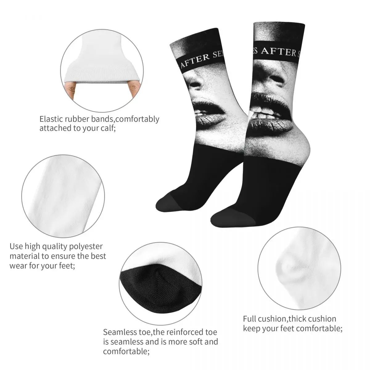 Men's Women's Cigaretes After Sex Socks Cotton Fashion Pop Band Socks Harajuku Merchandise Middle Tube Socks Best Gift Idea