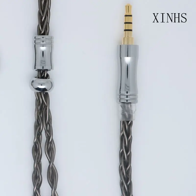 XINHS8-Cable de monitoreo para auriculares, dispositivo HiFi IEM enchapado en plata, compatible con MMCX/0,78, 2 pines, para Letshuoer S12, Core 7N OCC