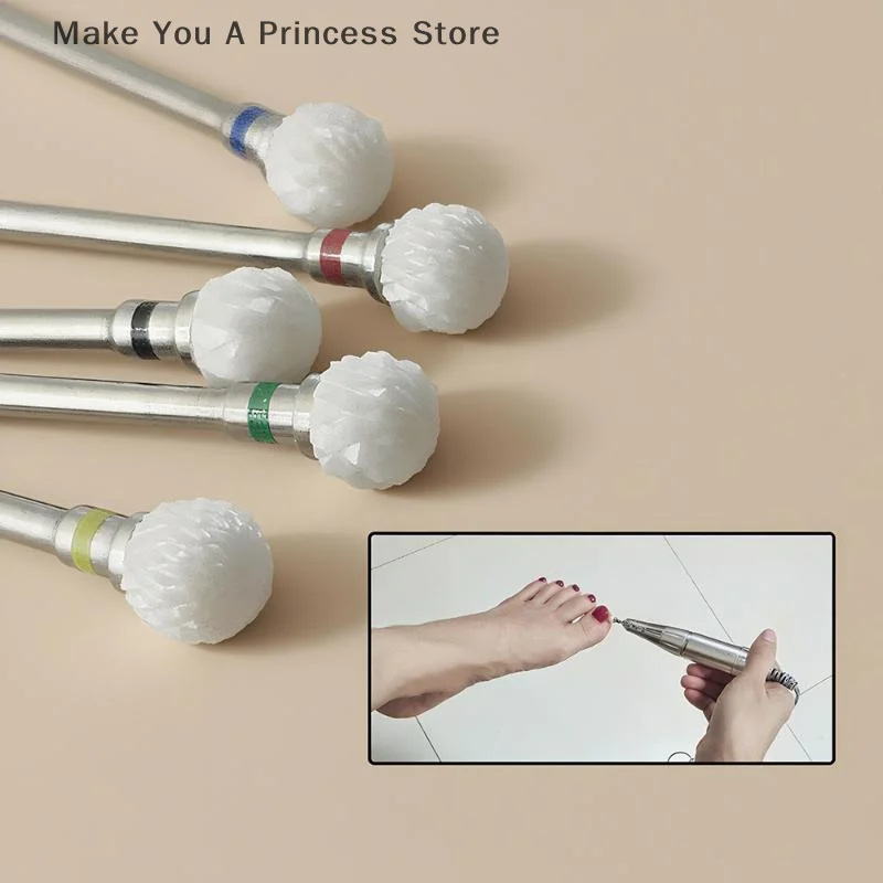 Sphärische Form Keramik Nagel Bohrer Bits Schnell Entfernen Nagelhaut Nagellack Kopf Elektrische Polieren Maschine Zubehör