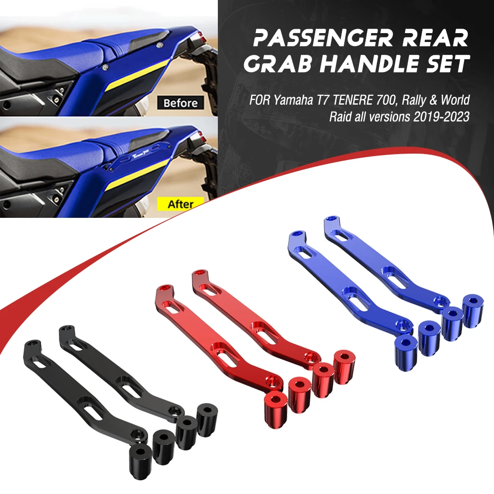 

For YAMAHA T7 TENERE 700 2019-2022 2023 Motorcycle Accessories Passenger Rear Grab Handle Set Tenere 700 Rally Edition/Wold Raid