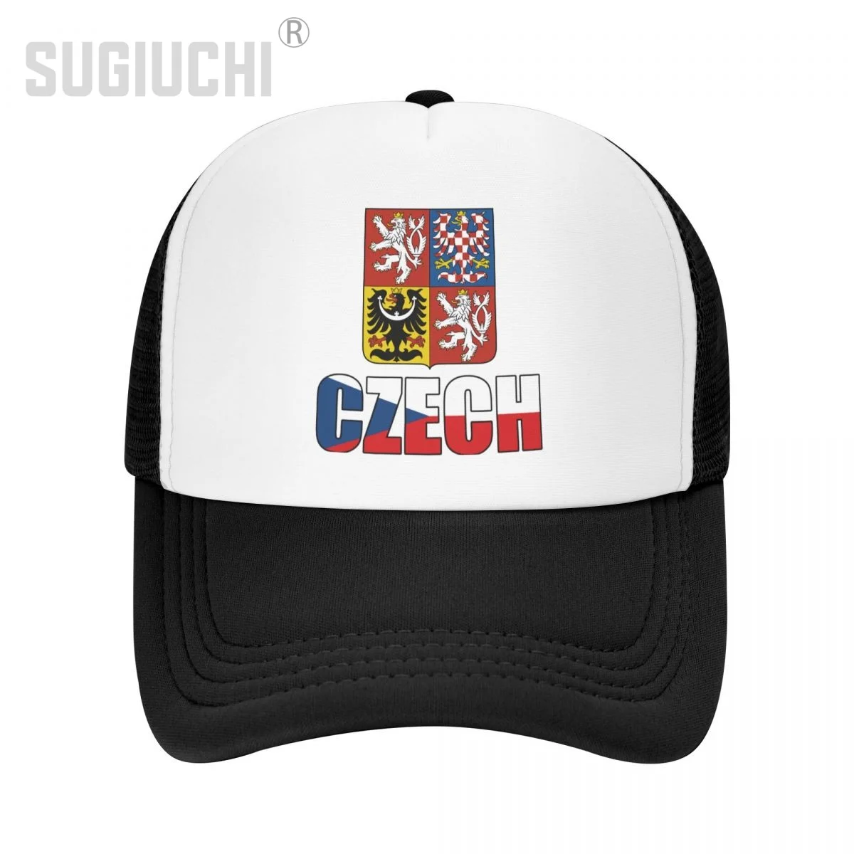 Mesh Cap Hat Czech Republic Letter Flag Emblem Trucker Birthday Gift for Men Women born All the people Retro Baseball Caps Cool