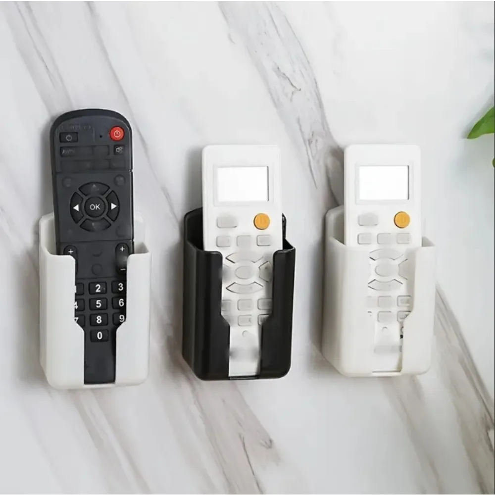 

Durable plastic wall-mounted remote control bracket - TV and air conditioning remote control storage box, space-saving storage b