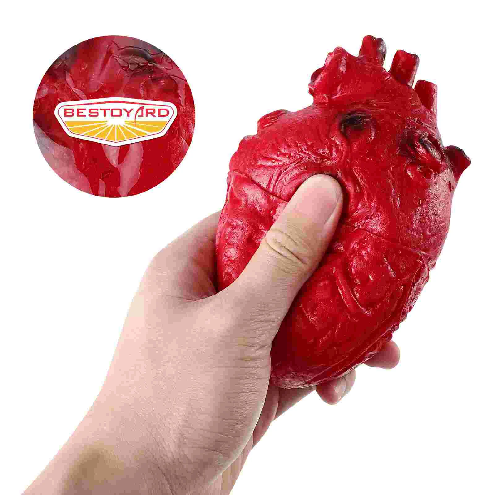 Decorazioni di Halloween con cuore insanguinato Oggetti di scena finti Parti del corpo spaventose Barra luminosa a LED