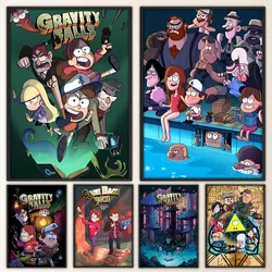 Classic Gravity Falls Movie Poster Fancy Wall Sticker for Living Room Bar Vintage Decorative Painting Middle