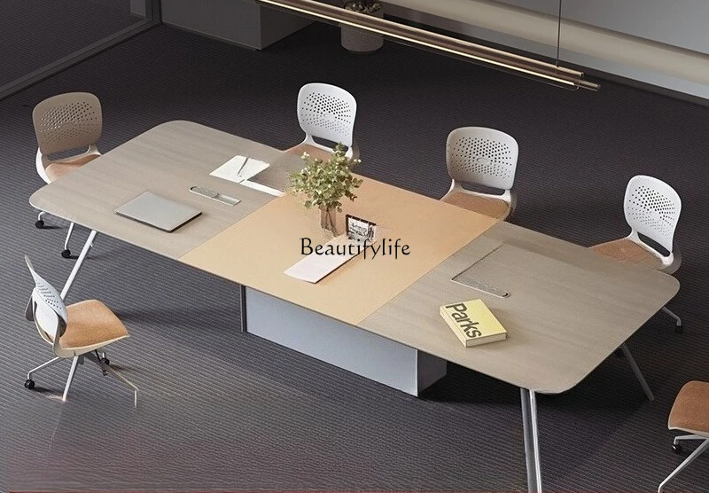 

Conference table simple modern color matching small office negotiation meeting long table rectangle
