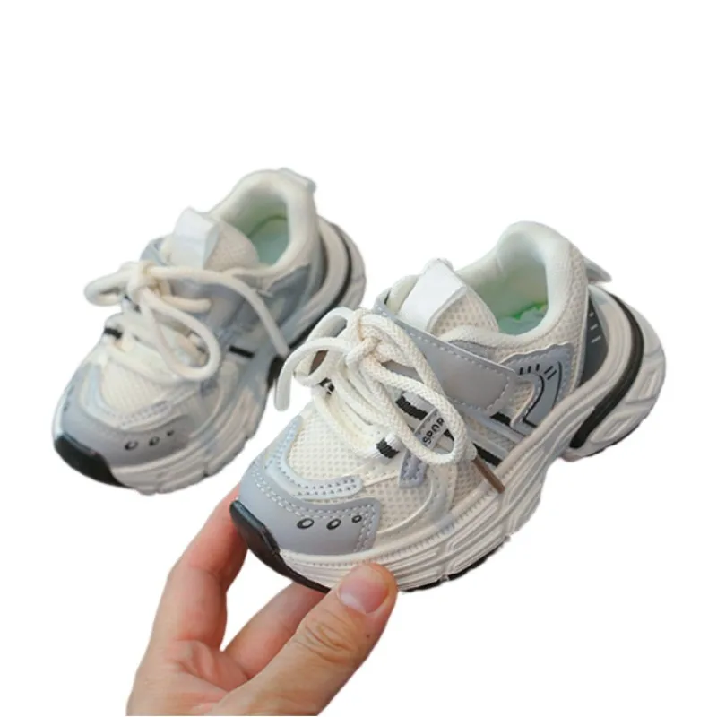 

Girls' breathable mesh dad shoes 2026 new style boys' thick soled versatile casual sports shoes baby Non-slip walking shoes Size