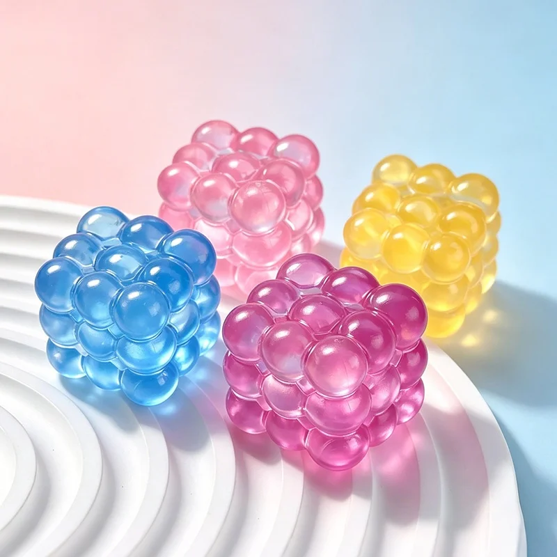 Bubble Cube Maltose Squishy Toy Slow Rising Elastic Textured Hand Squeezer Stress Relief Relax Vent Calming Sensory Play Toy
