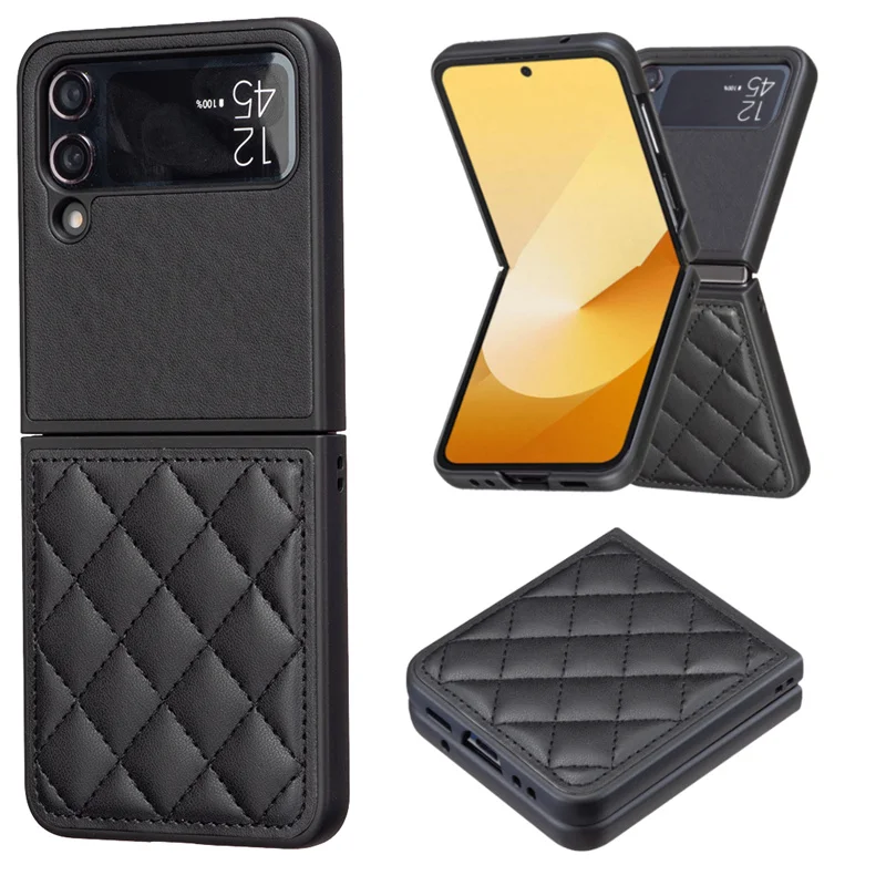 

Чехол для Samsung Galaxy Z Flip 4, Роскошный Чехол из искусственной кожи для телефона Samsung Galaxy Z Flip 3, чехлы