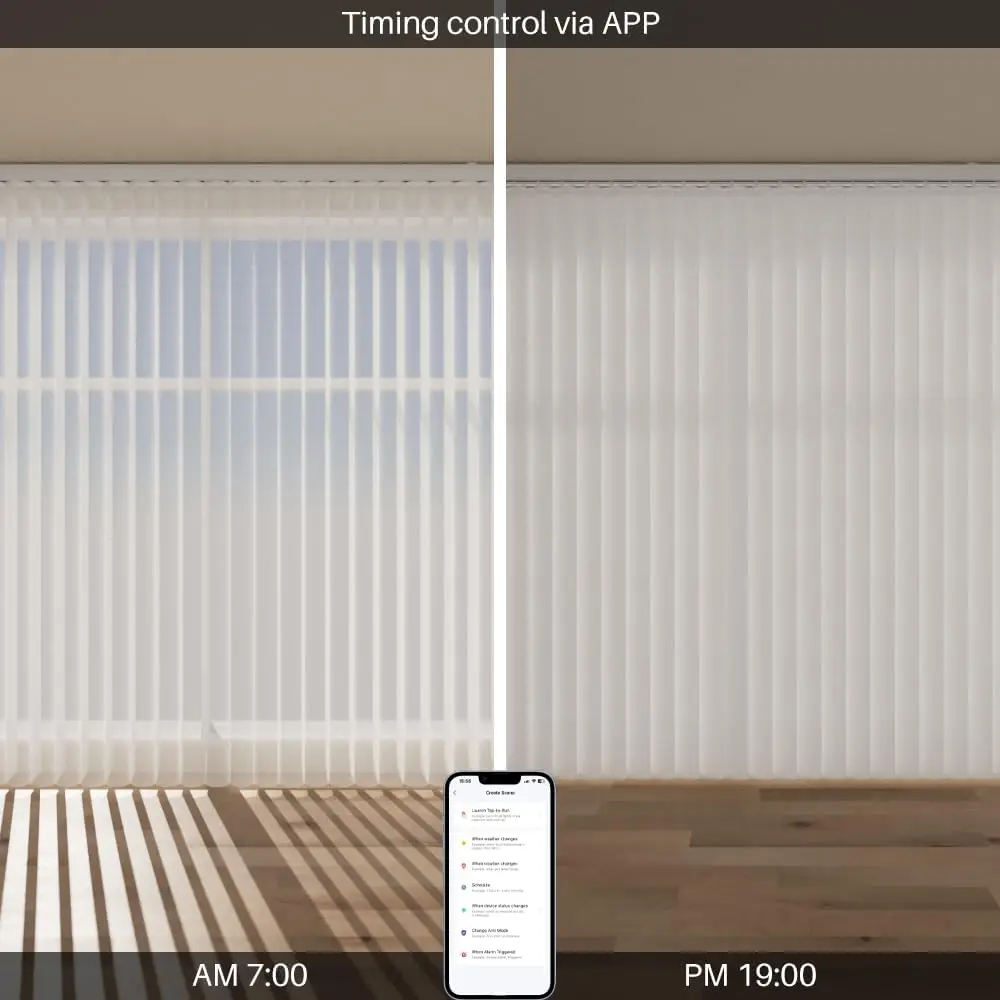 Motorized Sheer Vertical Blinds Work with Alex Google Home, Light Filtering Smart Vertical Blind Sliding Door Blinds Remote Cont