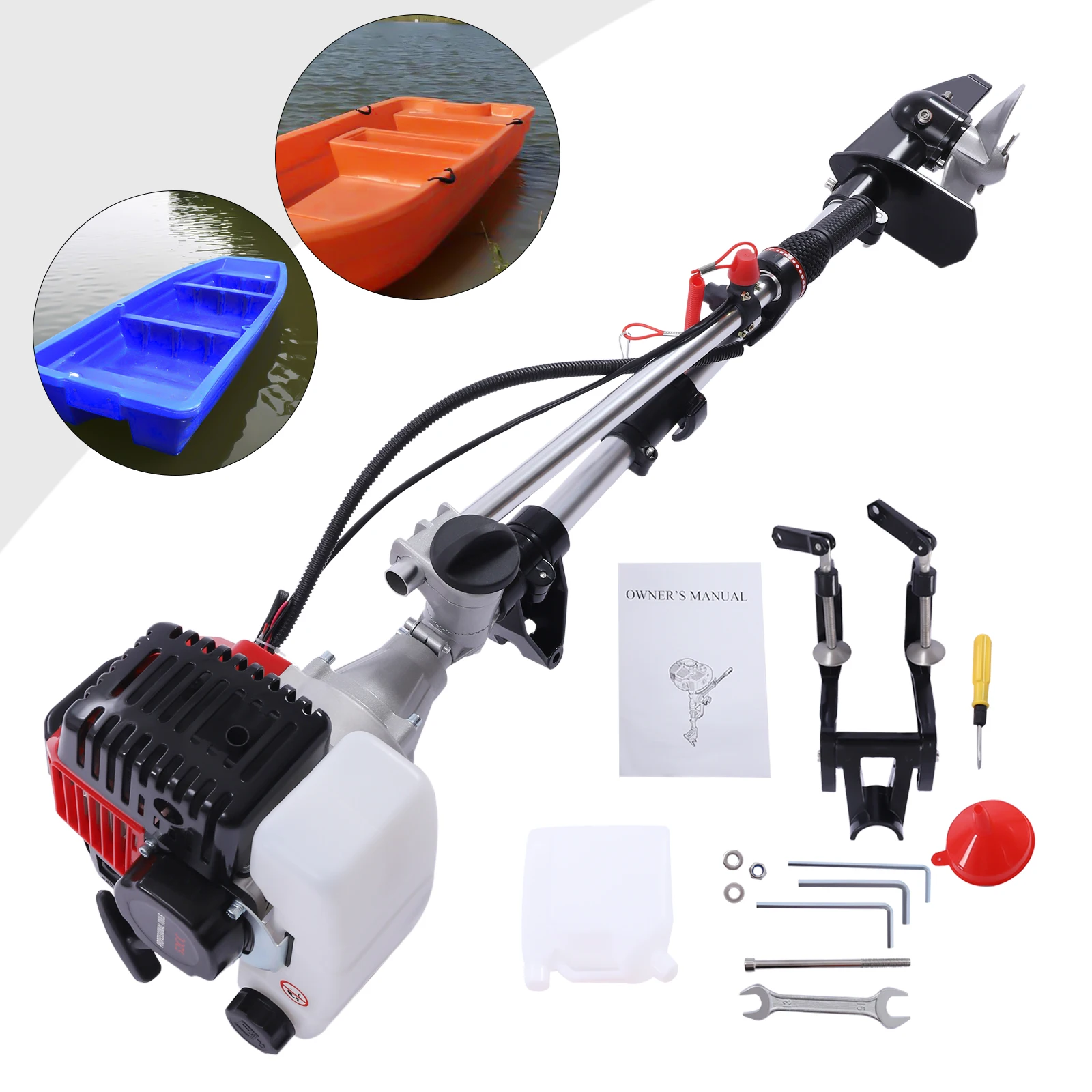 

2-Stroke 2.3HP Outboard Boat Engine Motor 1.7KW 52CC Marine Boat Motor Manual Pull Start Boat Engine Fishing Boats Yachts