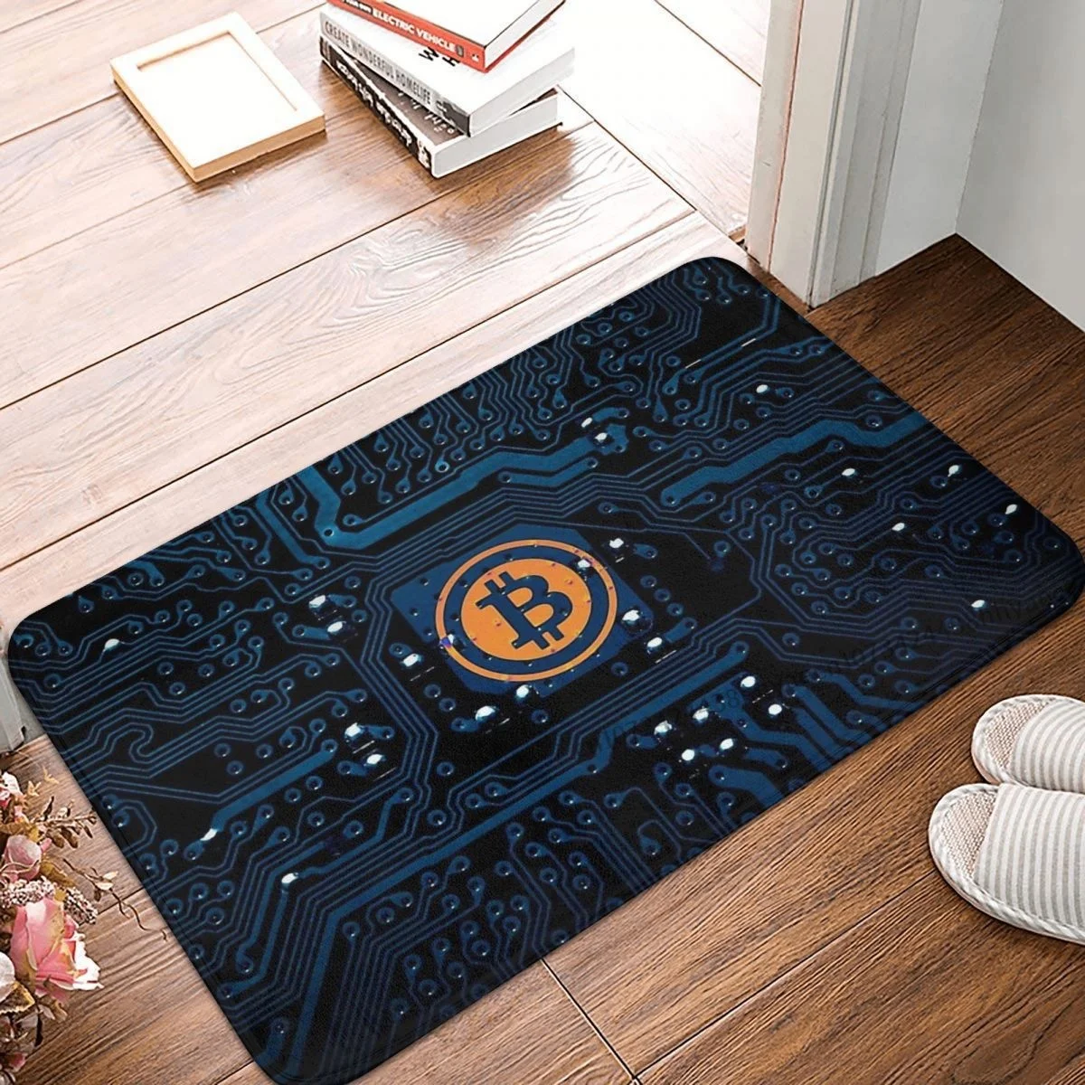 Bitcoin Bathroom Non-Slip Carpet BITCOIN PREMIUM STORE Flannel Mat Welcome Doormat Home Decoration Rug