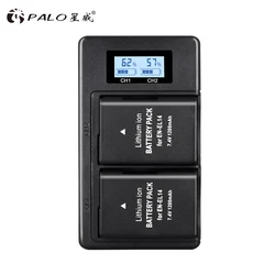 PALO ENEL14 EL14a EN-EL14 Digital Battery USB LCD Smart Charger for Nikon D3100 D3200 D3300 D5100 D5500 D5300 P7000 P7700 P7800