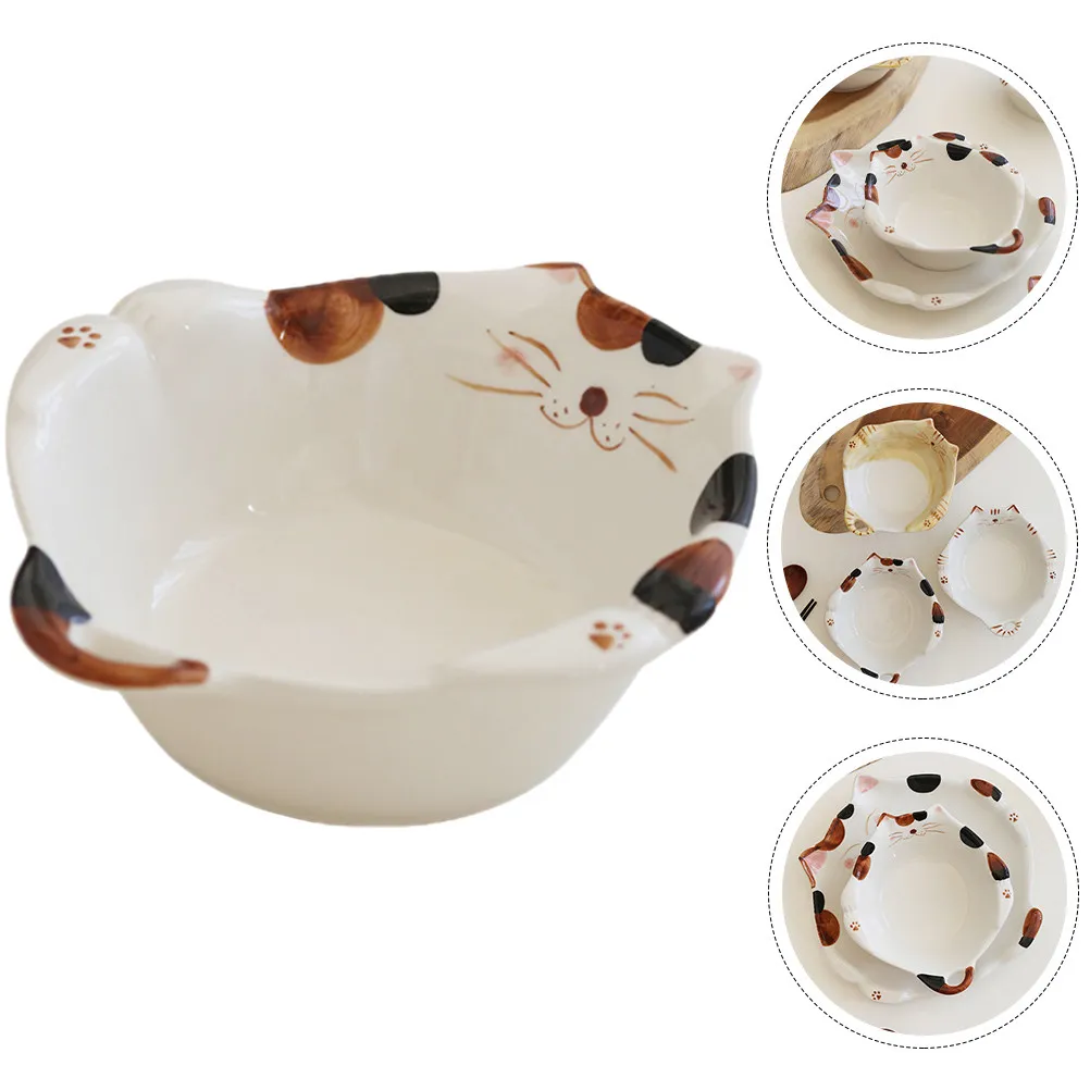 

Детская керамическая миска для еды с мультяшным рисунком, для завтрака, риса, закусок, фруктов, домашняя настольная миска в японском стиле для лапши и супа
