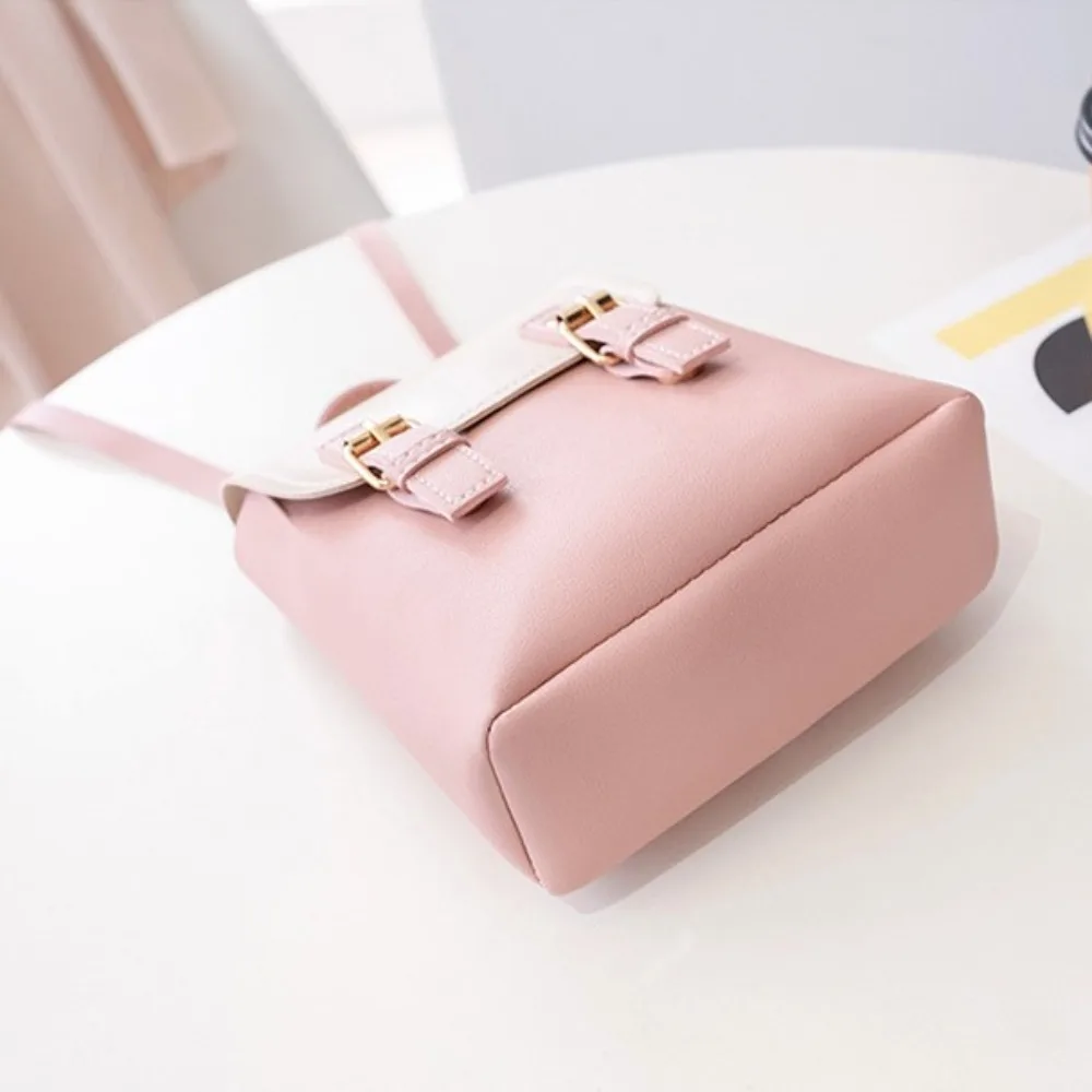 Fashion Mini School Bags PU Leather Multi-Function Shoulder Bags Waterproof Women Backpack Students