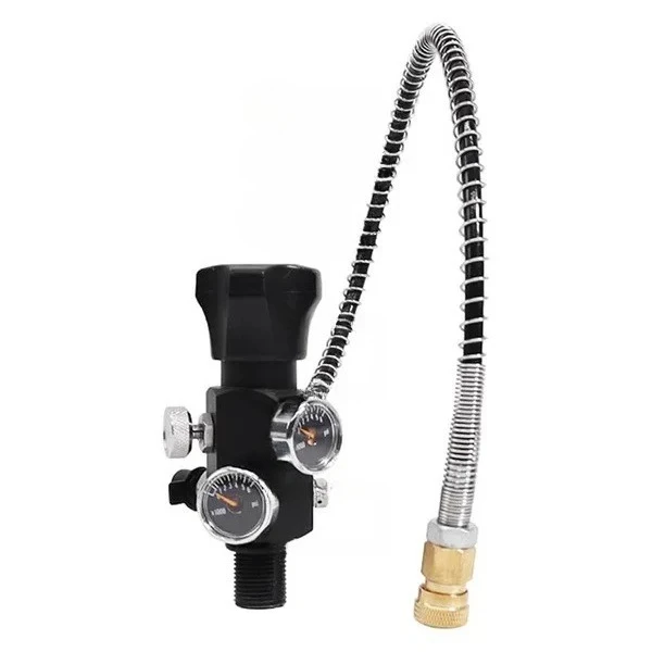1 piece color: black material: stainless steel m18x1.5 din valve nozzle adapter pcp scuba water