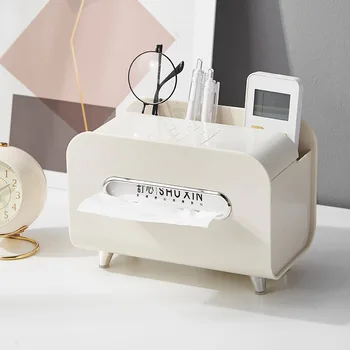 Boîte à mouchoirs de bureau, support de stockage de papier, étui à mouchoirs, boîtes de rangement pour la maison, le bureau, la voiture, les stylos de maquillage