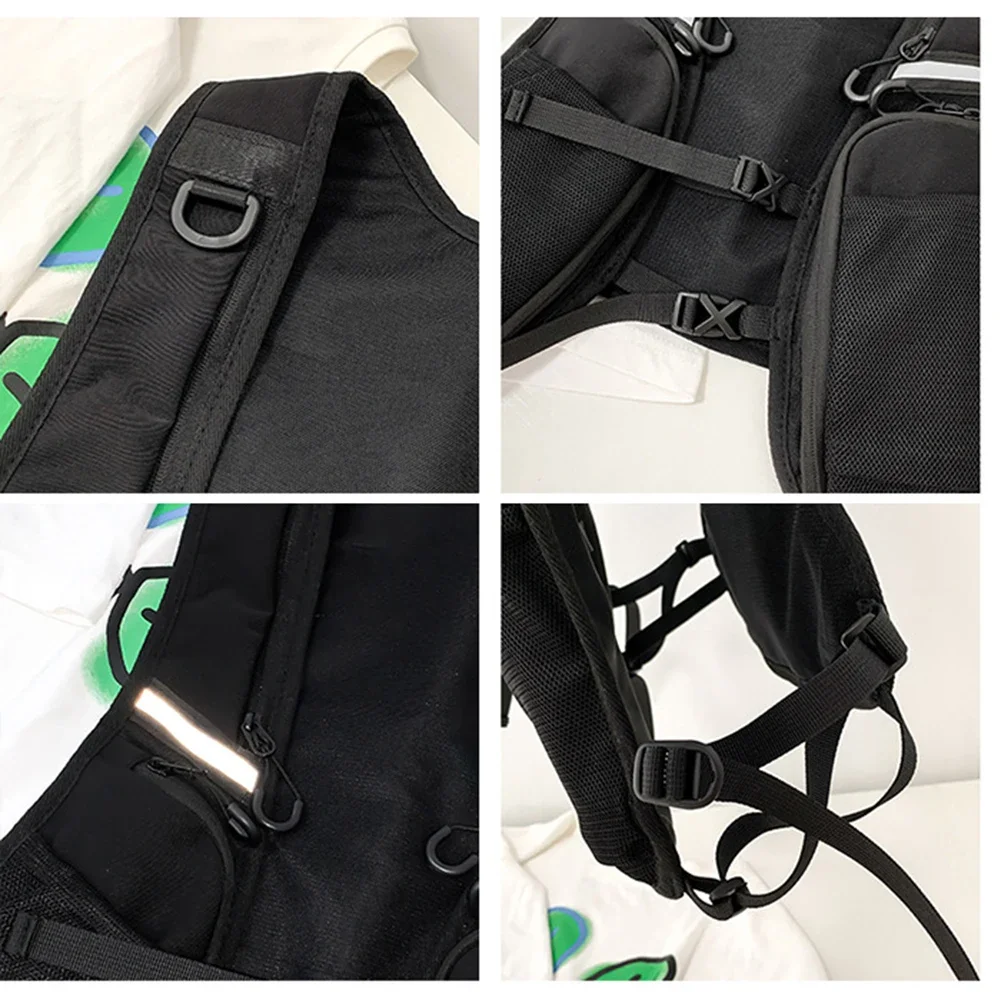 Work Vest Summer Men\'s Functional Tactical Vest Fsahion Reflective Lightweight Cycling Running Storage Phone Bag Tactical Bag