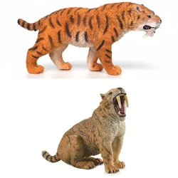 TNG Machairodus Smilodon Model Realistic Saber-toothed Tiger Animal Figure Adult Children Kids Xmas Gift Toys Desktop Decor